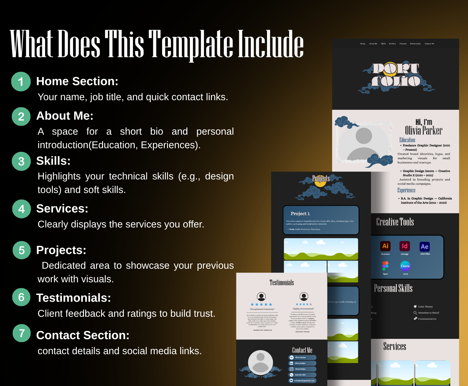 Canva Portfolio Website Template |  Freelance Designers & Creatives | Responsive & Mobile-Friendly