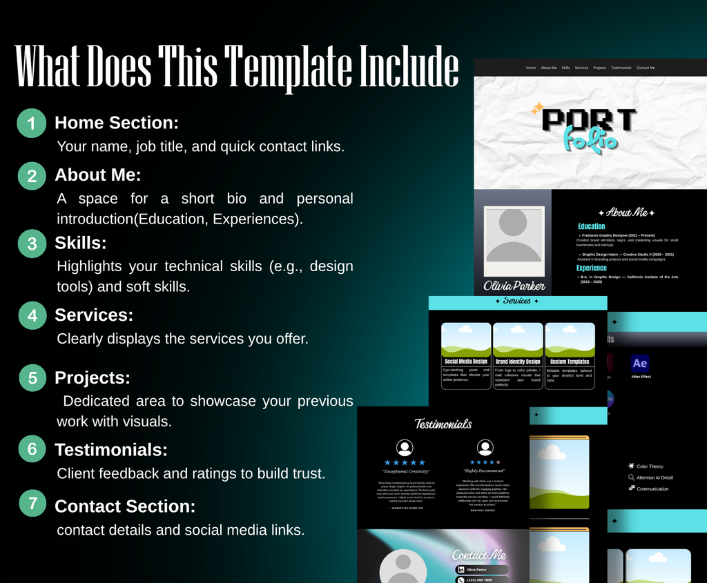 Canva Portfolio Website Template for Freelance Designers & Creatives
