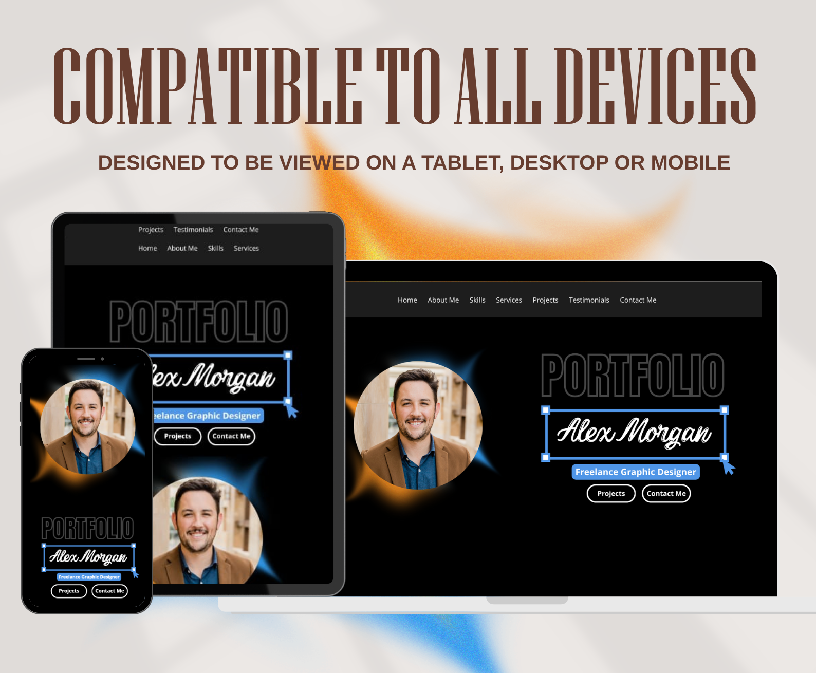 Modern Portfolio Website Template – Editable Canva Website
