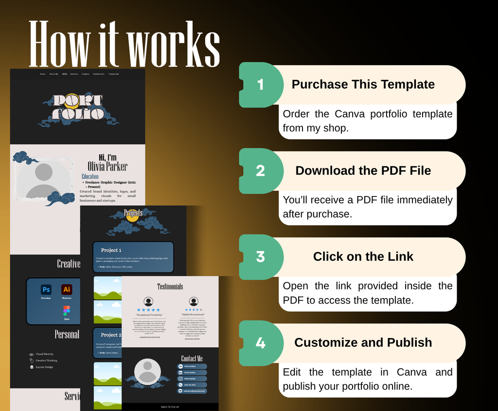 Canva Portfolio Website Template |  Freelance Designers & Creatives | Responsive & Mobile-Friendly