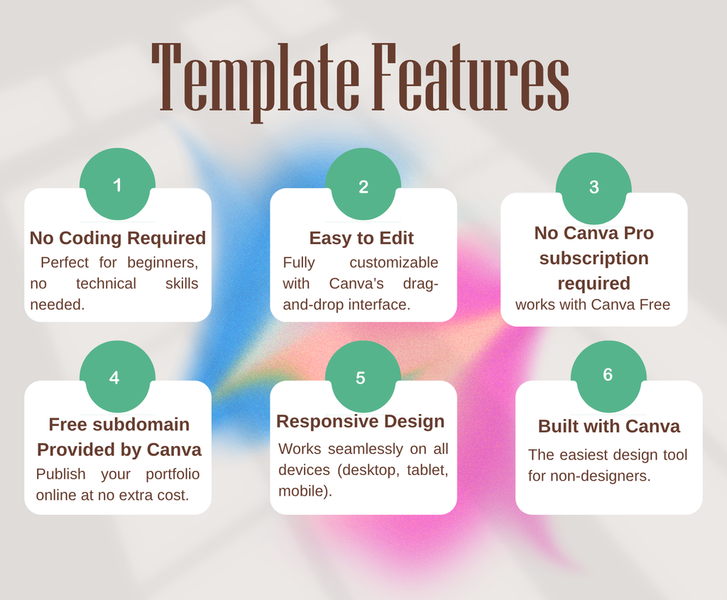 Creative Portfolio Website for Freelance Graphic Designers (Canva Template)