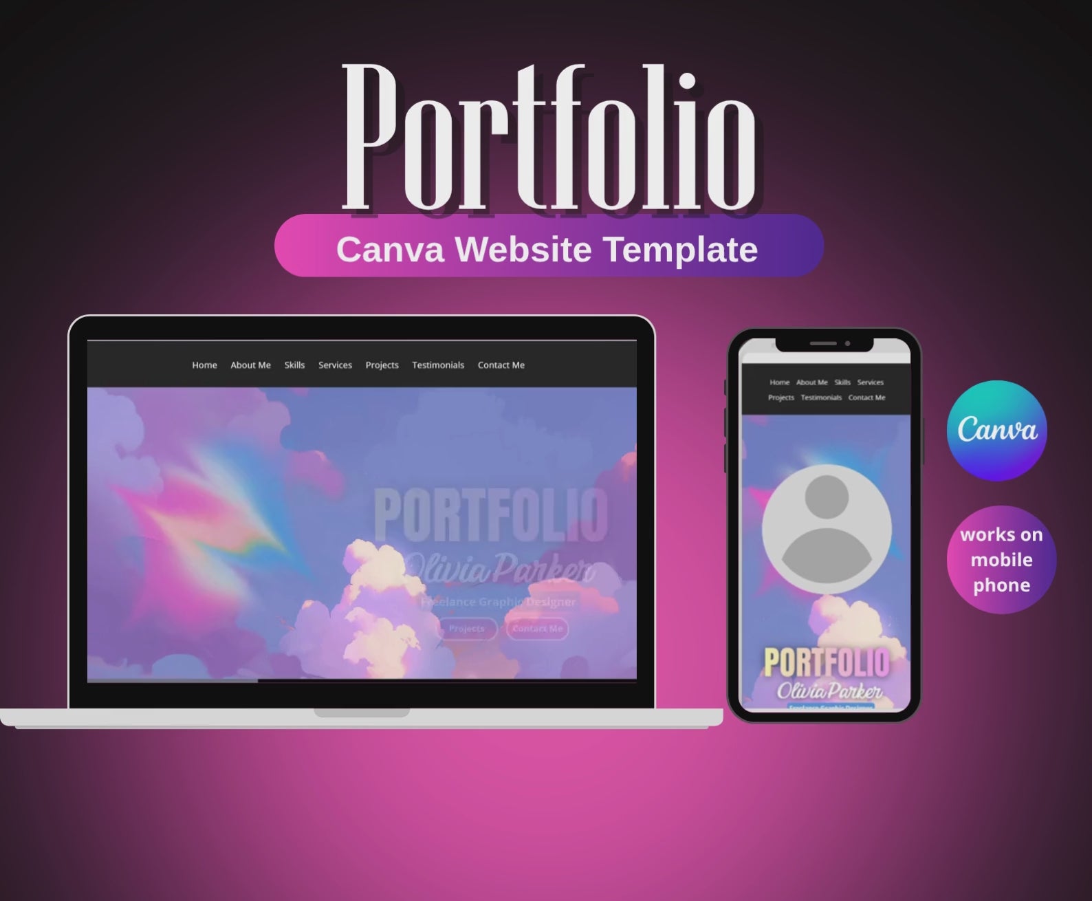 Canva Portfolio Website Template for Freelance Designers & Creatives