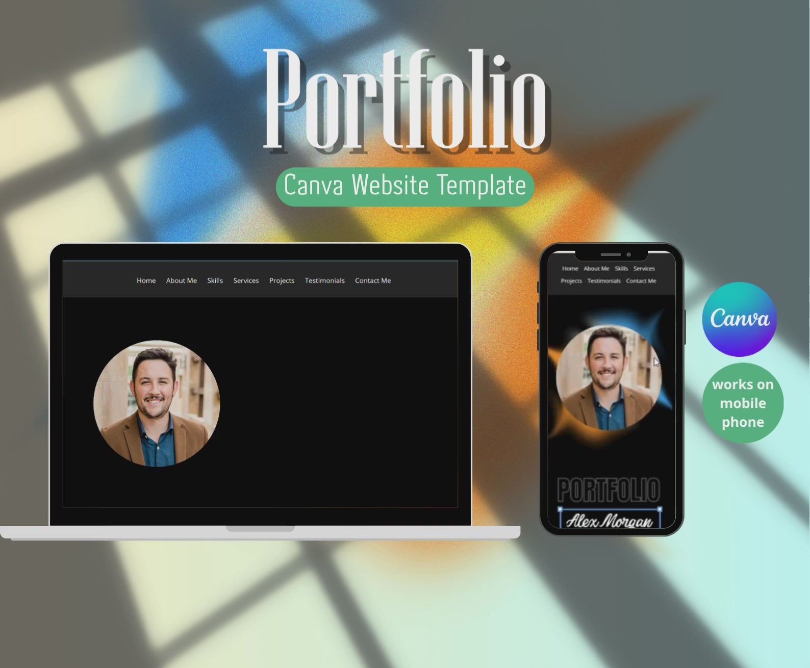 Modern Portfolio Website Template – Editable Canva Website