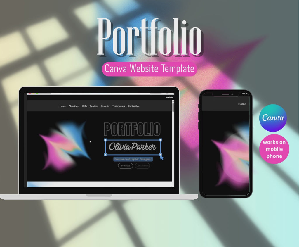 Creative Portfolio Website for Freelance Graphic Designers (Canva Template)