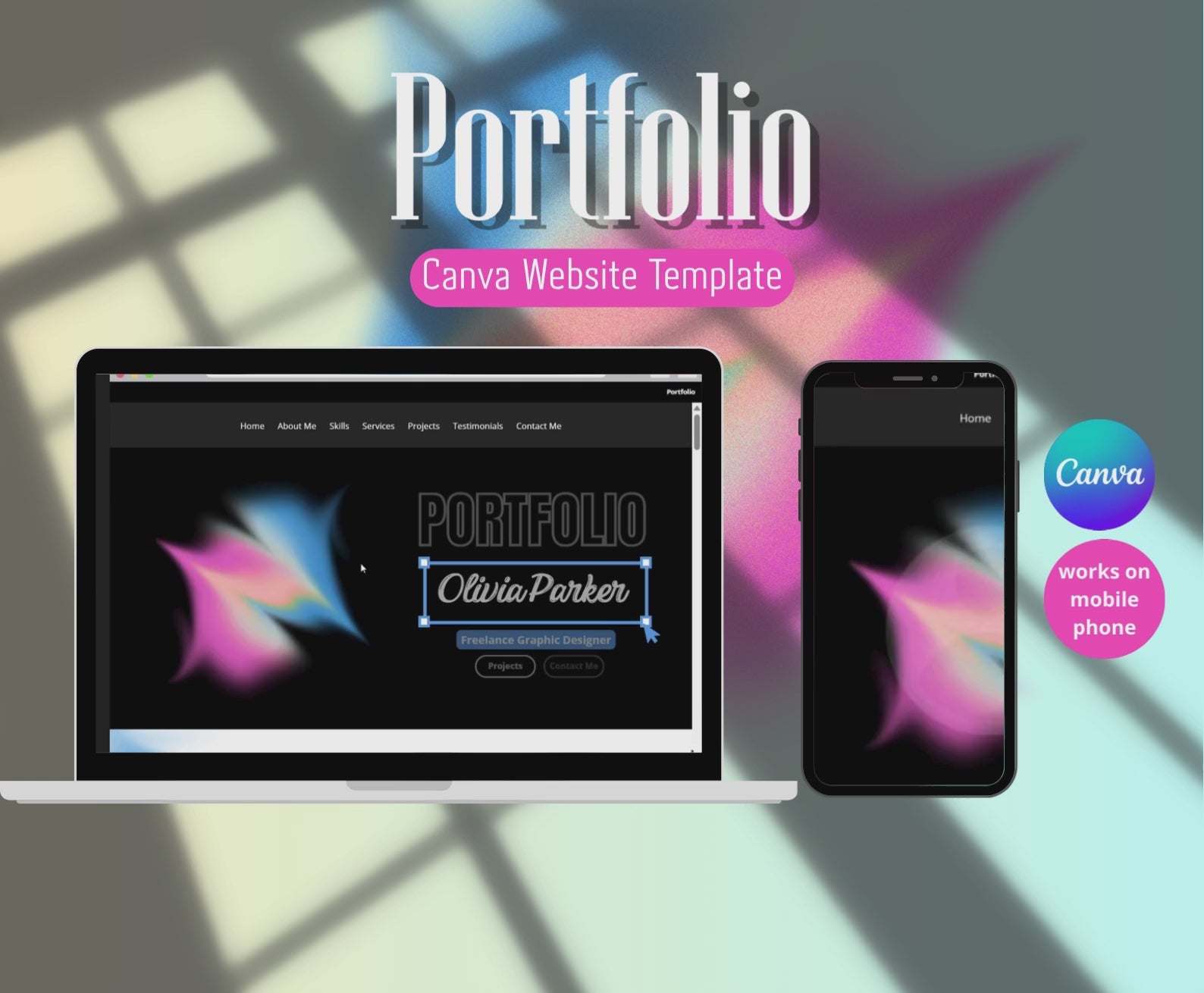 Creative Portfolio Website for Freelance Graphic Designers (Canva Template)